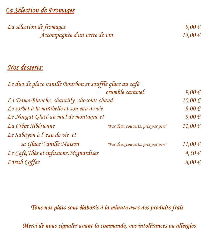 desserts-octobre Le Barbouillon Hôtel Restaurant à Vencimont